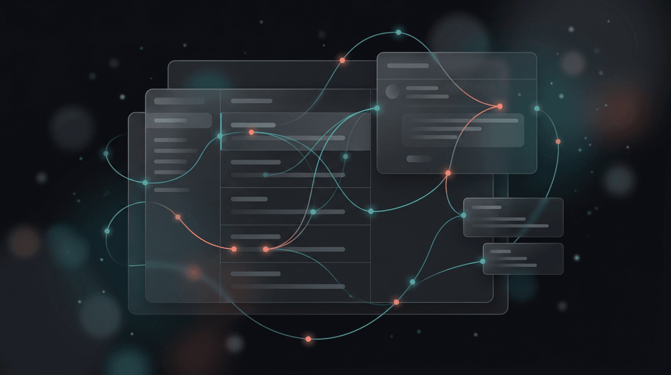 Abstract illustration of a connected support inbox