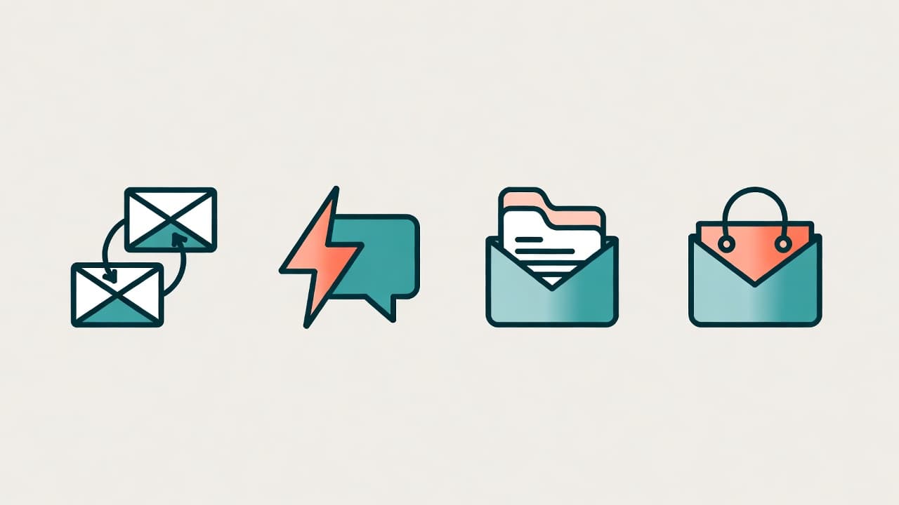 NENA icon set: messaging, quick replies, files, and orders